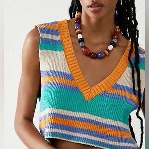 Free People Multicolor Striped Knit Top S